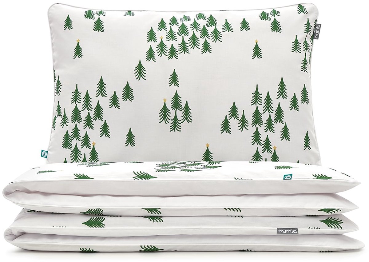 MUMLA Kerstboom Beddengoed Set 200x200cm Katoen met Rits