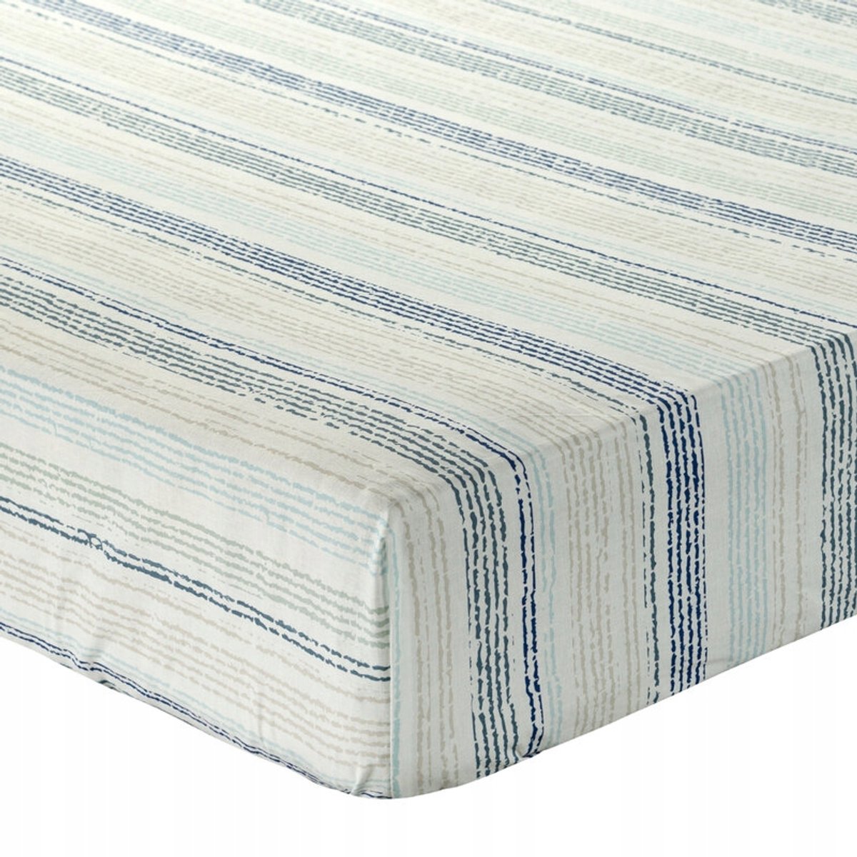 Hoeslaken Katoen Print3 Blauw 100x200cm met Elastiek