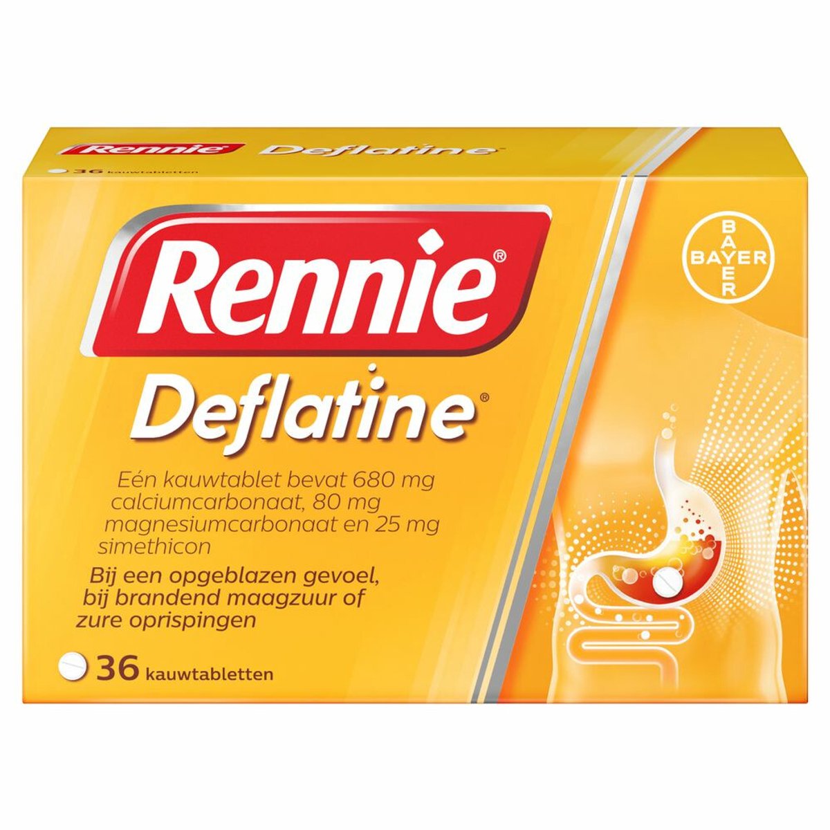 Rennie Deflatine Kauwtabletten - 3 x 36 tabletten