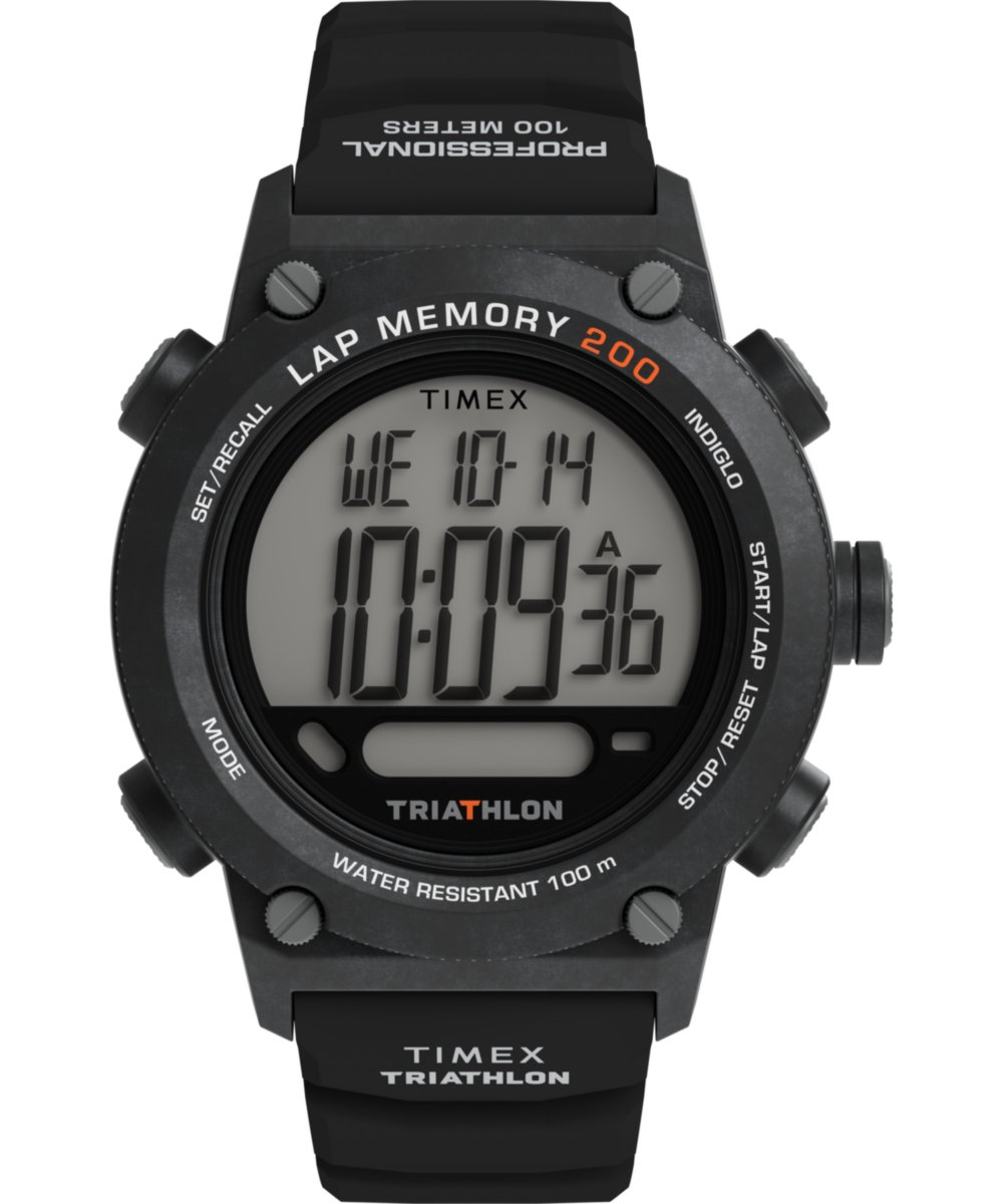 Timex Triathlon TW5M66900 Horloge - Siliconen - Zwart - Ø 44 mm