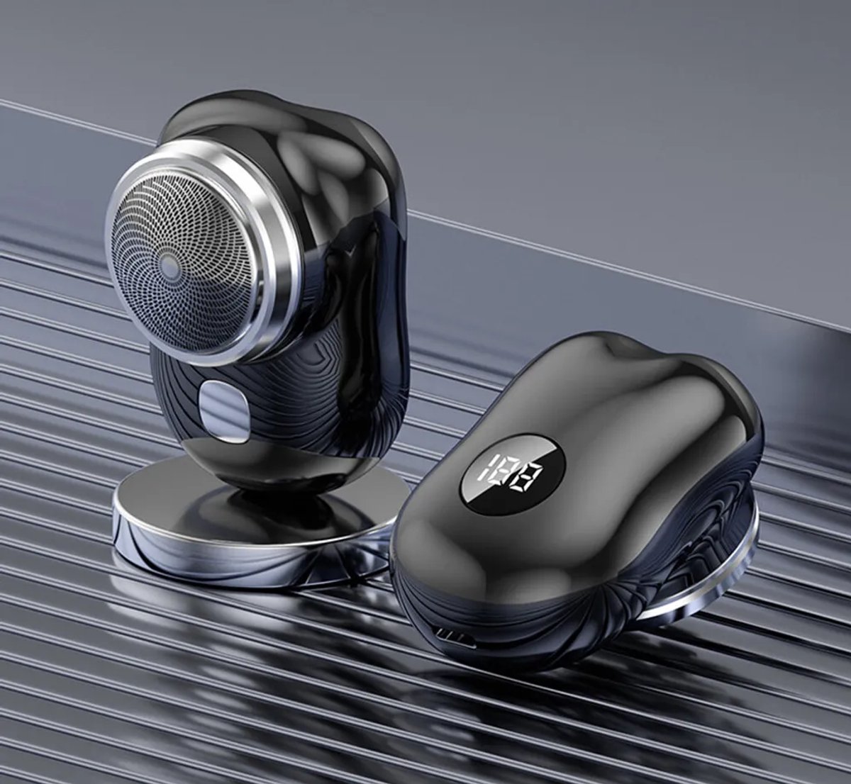 Mini-scheerapparaat, draagbaar mini-elektrisch scheerapparaat met display, elektrisch scheerapparaat voor heren, lichtgewicht zakscheerapparaat, USB-oplaadbaar, geschikt voor gezinsgebruik, reizen (zwart)