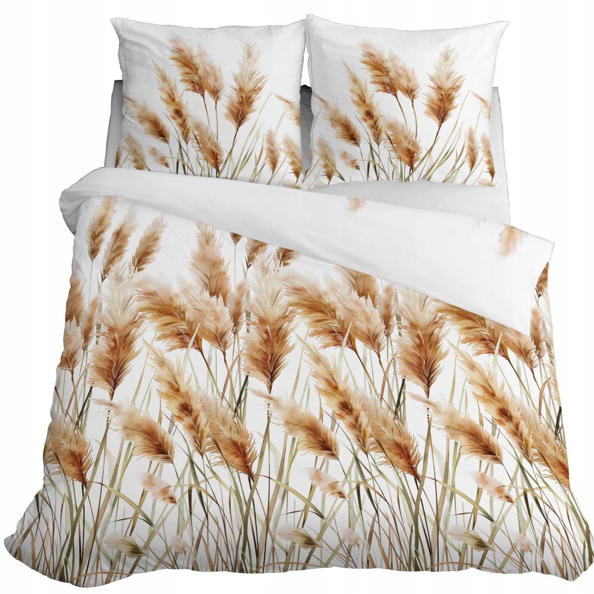 Detexpol Home Satin Katoenen Dekbedovertrek Set 160x200cm - Graspatroon