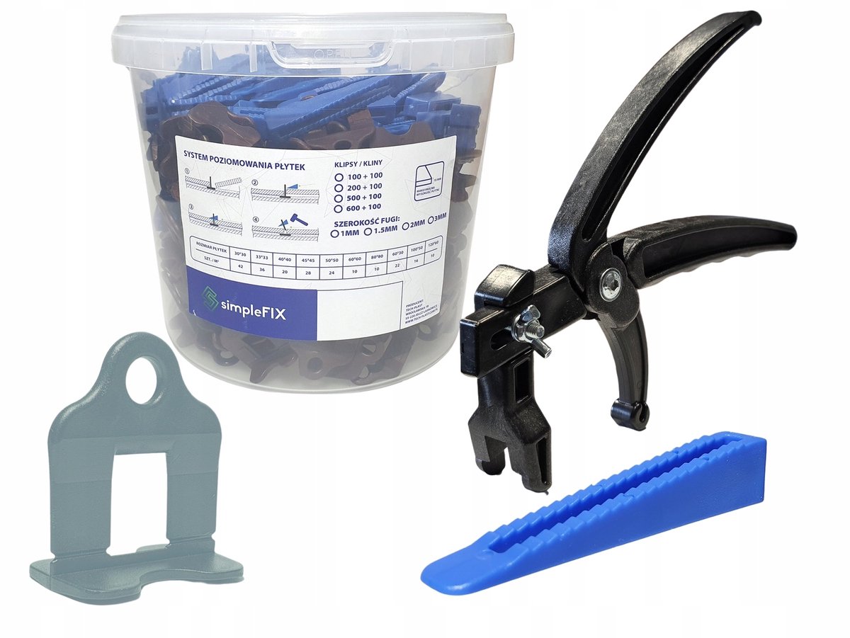 Tegel Leveling Systeem: 500 Clips, 100 Wiggen, Tang