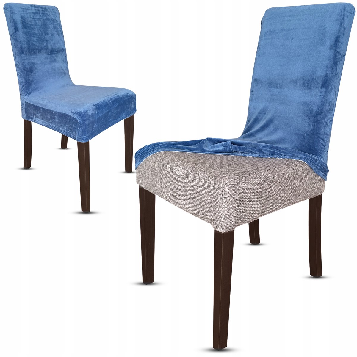 Universele Velours Stoelhoes Blauw - Stijlvolle Bescherming