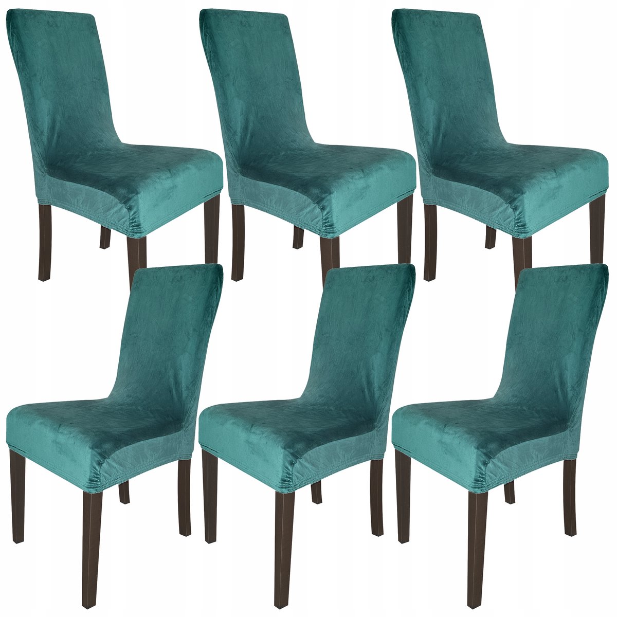Universele Velours Stoelhoes - Zeegroen - 6 Stuks