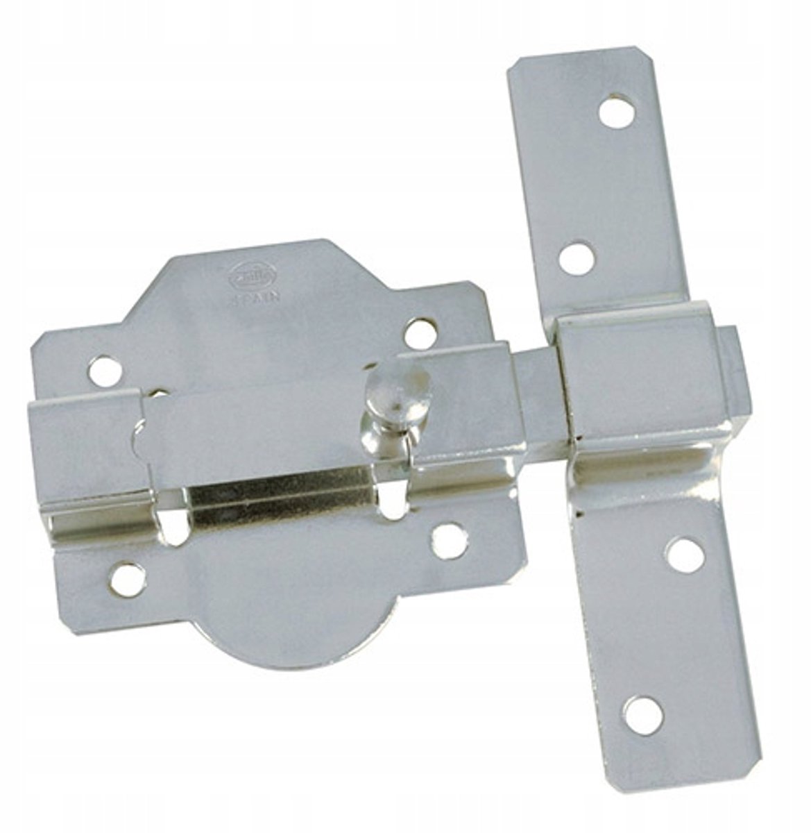 Verchroomde schuifgrendel met slot, 105x165mm, staal