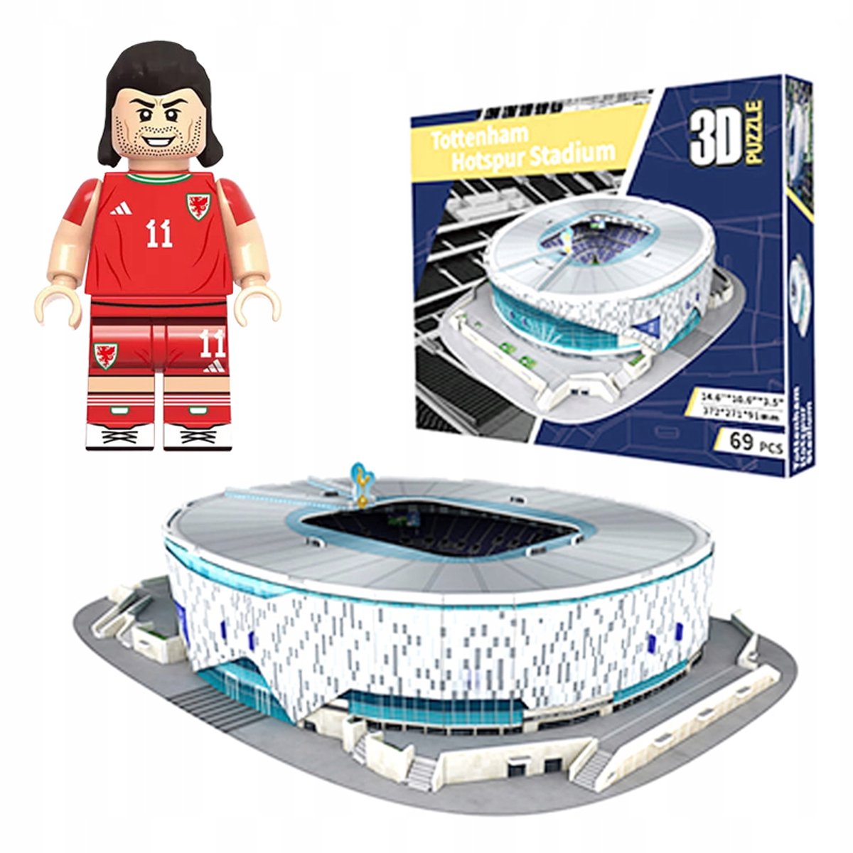 Tottenham Hotspur Stadium 3D-puzzel met voetbalfiguren