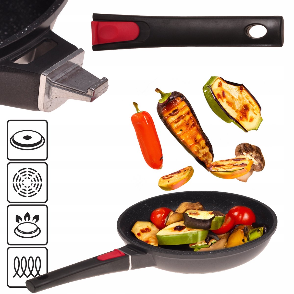 Kamille Marmite 24cm Afneembaar Handvat - Geschikt voor Inductie