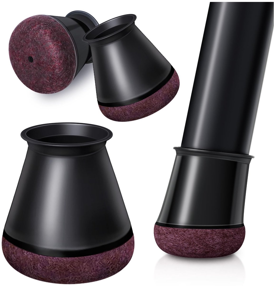 Ynkkvre -Siliconen Stoelpootbeschermers met Vilten Pad – 31–40 mm, Anti-Kras en Geluidsreductie