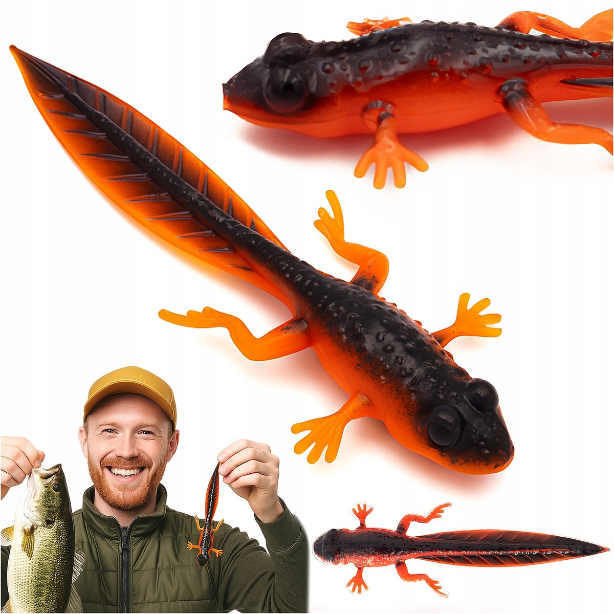 Weegschaal Kunstaas Kikkervisje Staart 21cm 35g - Hot Orange Kunstaas