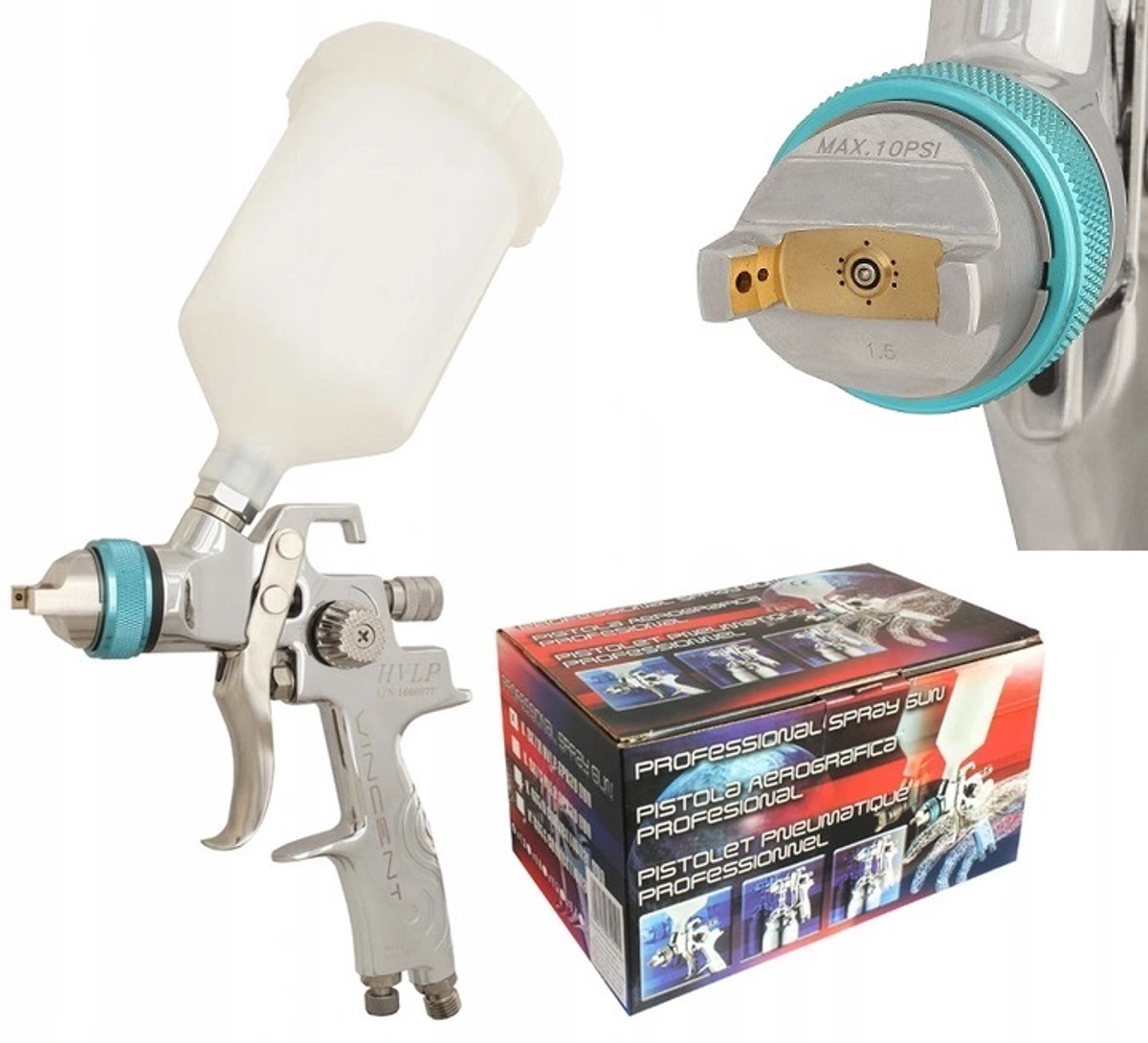 Vincent HVLP Verfspuit 1.5mm 600ml Tank