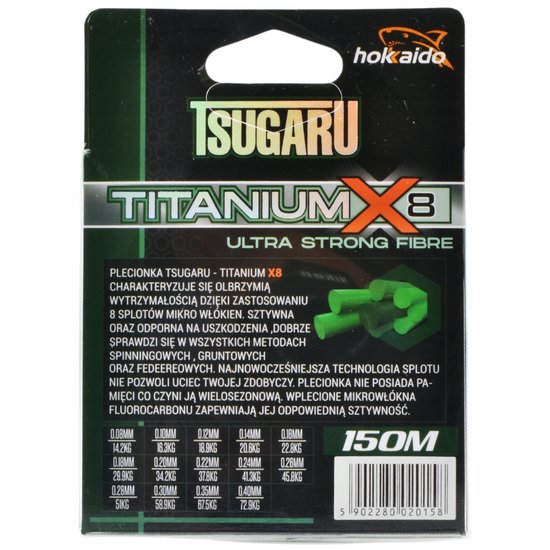 Titanium X8 Hokkaido Visdraad - 0,24 mm, 41,3 kg, 150 m van Titanium X8 — afbeelding 2