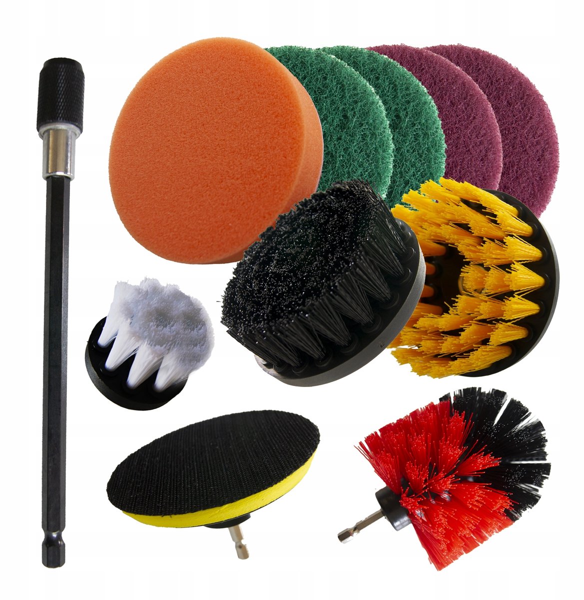 Reinigingsborstels voor Boormachine 1/4" - 11-delige Set
