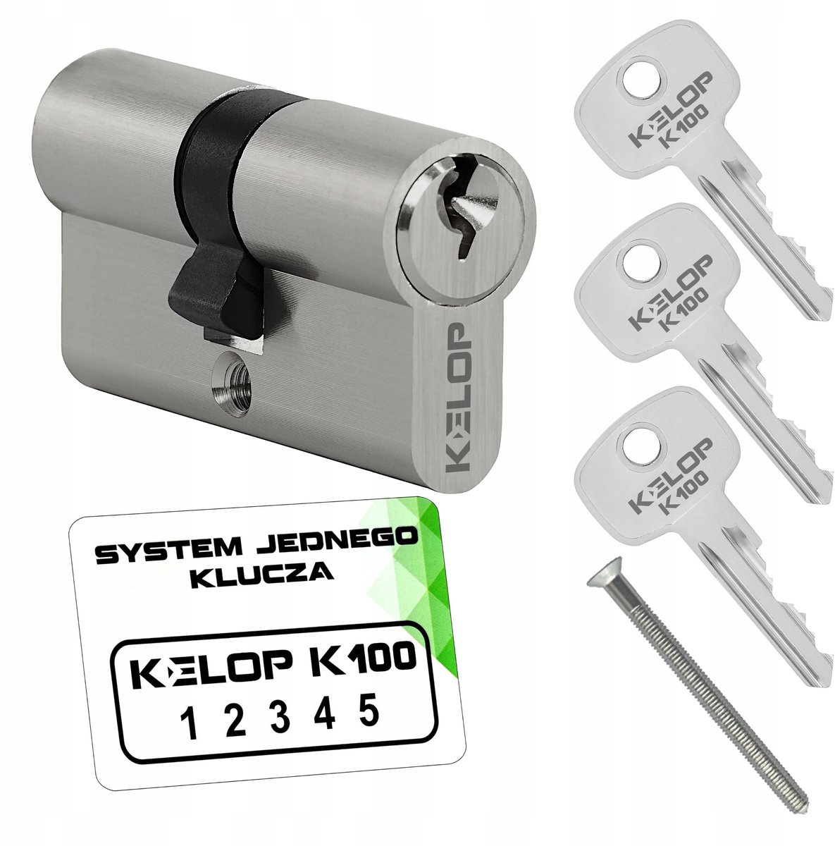 KELOP K100 cilinder 55/55 nikkel - systeem met één sleutel