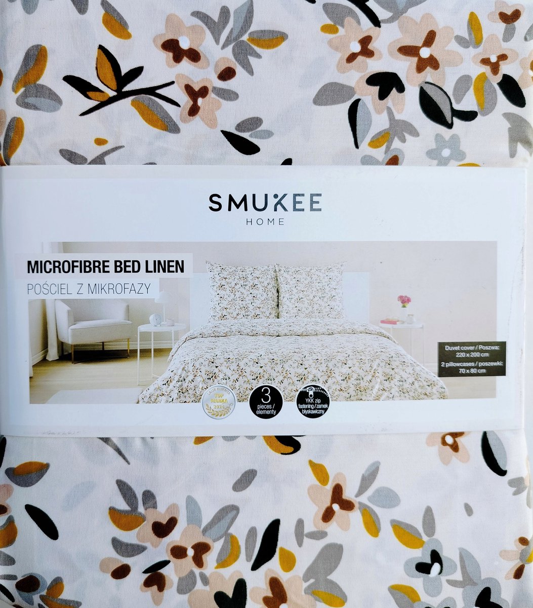 Smukee Flannels Dekbedovertrek 220x200cm - Bruine Bloemendessin