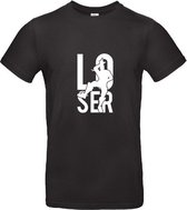 Heren shirt zwart maat S met de afbeelding van "loser".