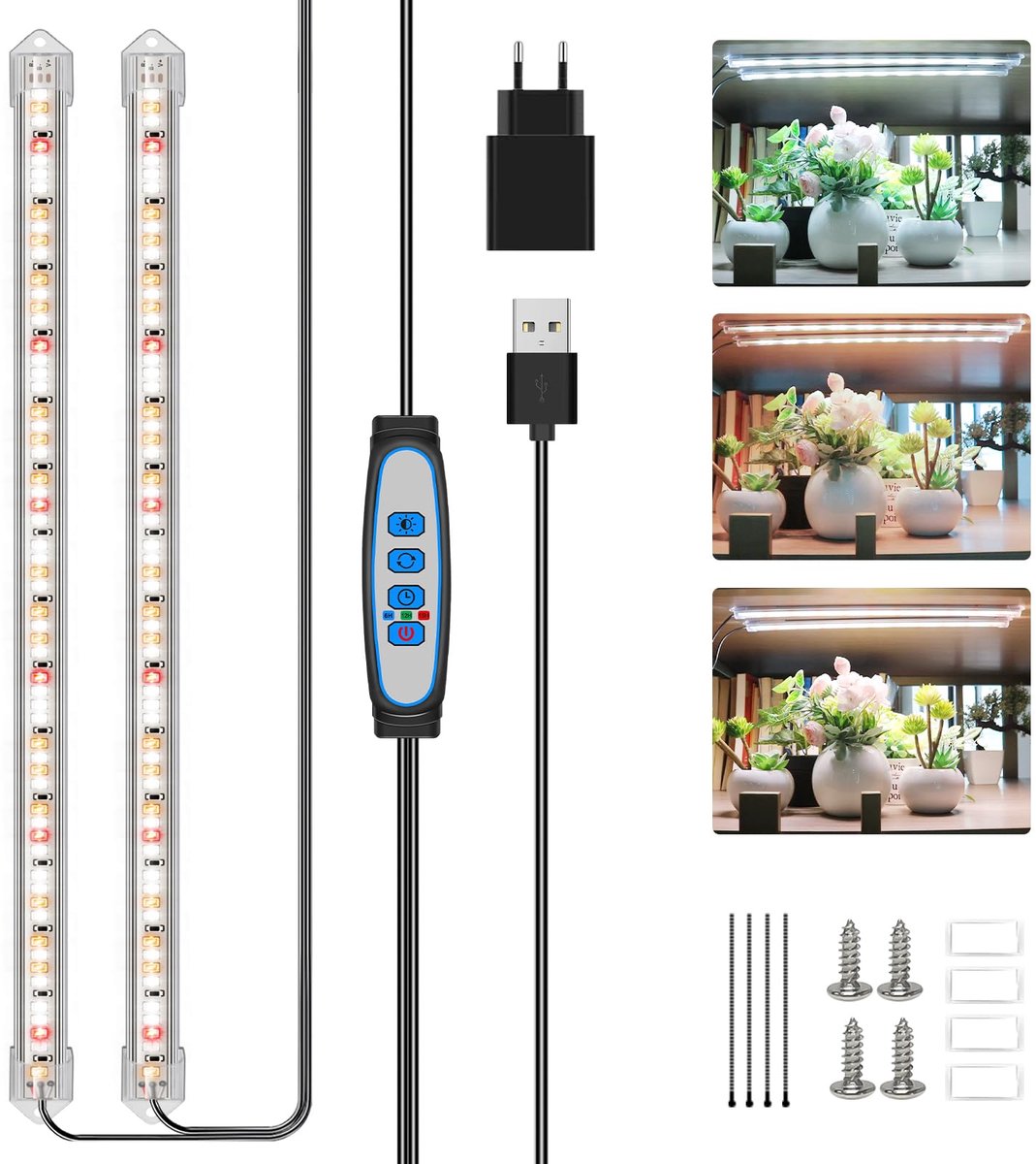 Unyqoos® Volledig Spectrum LED Plantenlamp met Automatische Timer en 5 Helderheidsniveaus