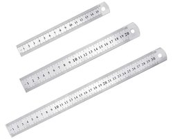 Set van 3 precisieliniaal van roestvrij staal- metalen rechte liniaalset- 15 cm (6