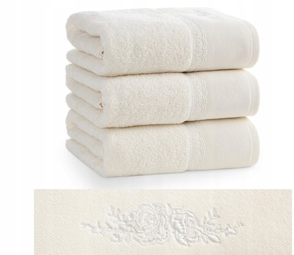 Luxe Katoenen Handdoek 30x50 cm Crème - Zacht & Absorberend
