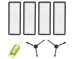 PromoHome 4 stuks HEPA-filters compatibel met Roborock Qrevo S/Qrevo Pro/Qrevo Plus/Qrevo MaxV/Qrevo Curv/Qrevo Curve/Qrevo Edge/Qrevo Curv S5X/Qrevo EDGE S5A/QV 35A/QV 35S, 2 zijborstels