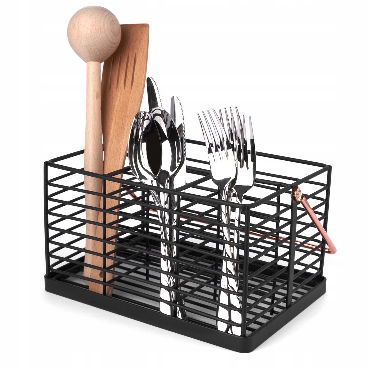 Metalen Bestek Organizer Mand Zwart Ajour LOFT Harper