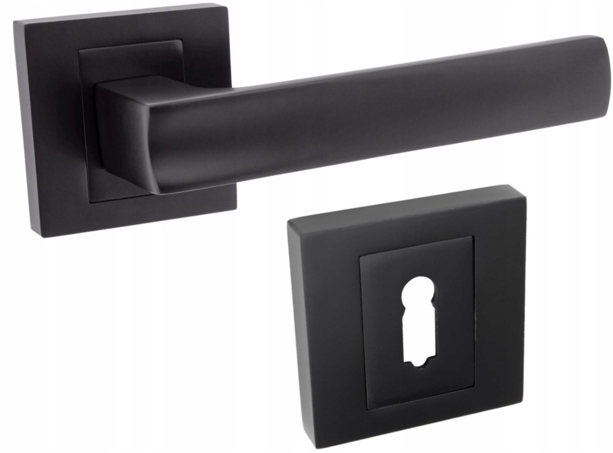 Zwarte Interieur Deurkruk met Sleutel Schild - Mat Zwart