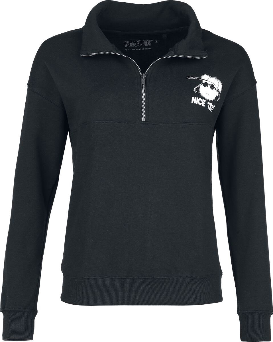 Peanuts Lucy - Nice try! - Trui met rits Dames Sweatshirts - zwart - XL