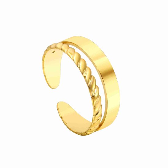 WeLoveSilver - Bague couleur or - Acier chirurgical - Design torsadé