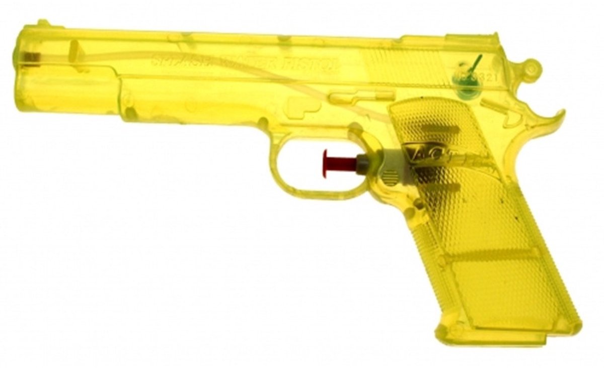 Krüger Waterpistool - 10x - geel - kunststof - 20 cm - transparant - speelgoed