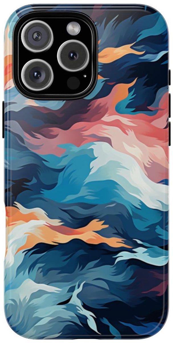 Abstracte Veelkleurige Vloeibare Golven – Telefoonhoesje Geschikt voor iPhone 16 Pro Max