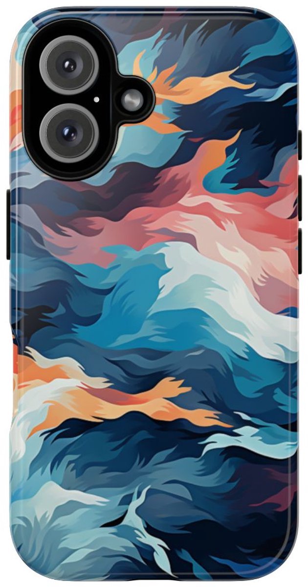 Abstracte Veelkleurige Vloeibare Golven – Telefoonhoesje Geschikt voor iPhone 16