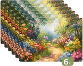 Napperons - 6 pièces - 45x30 cm - Set de table en plastique - Nature - Paysage - Coloré - Dessous de Assiettes - Décoration de table - Accessoires de décoration de table de Cuisine - Dessous de verre en Vinyl - Décoration de table