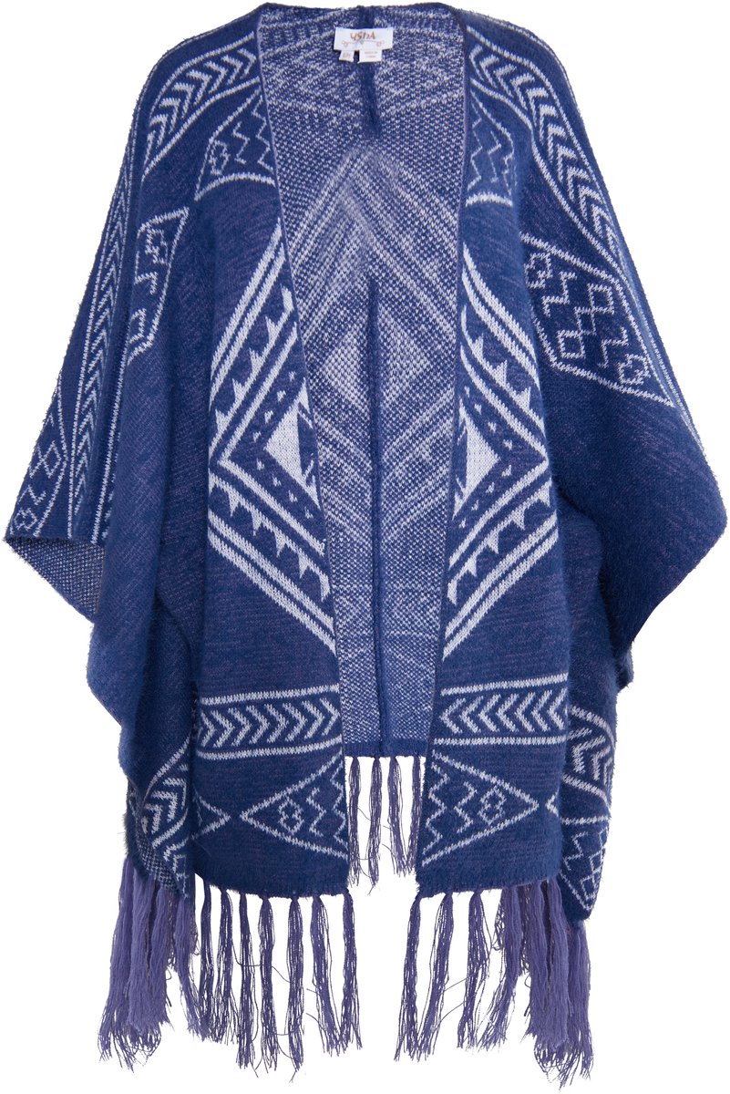 usha Gebreide poncho