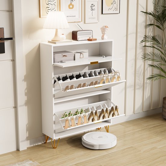 Meuble à chaussures en bois 24 x 80 x 118,5 cm, grande capacité, multifonction, pratique, 5 niveaux - Wit