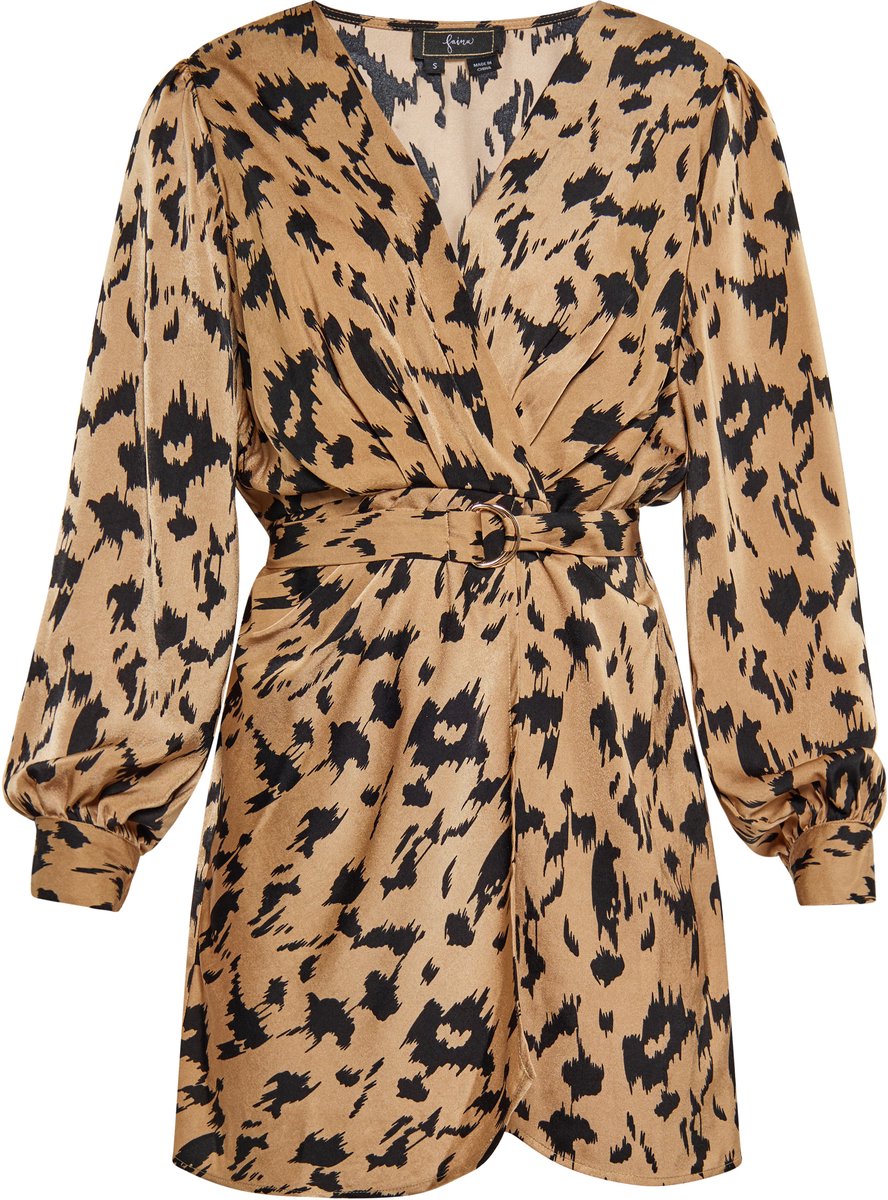Faina Jurk Camel Veelkleurig