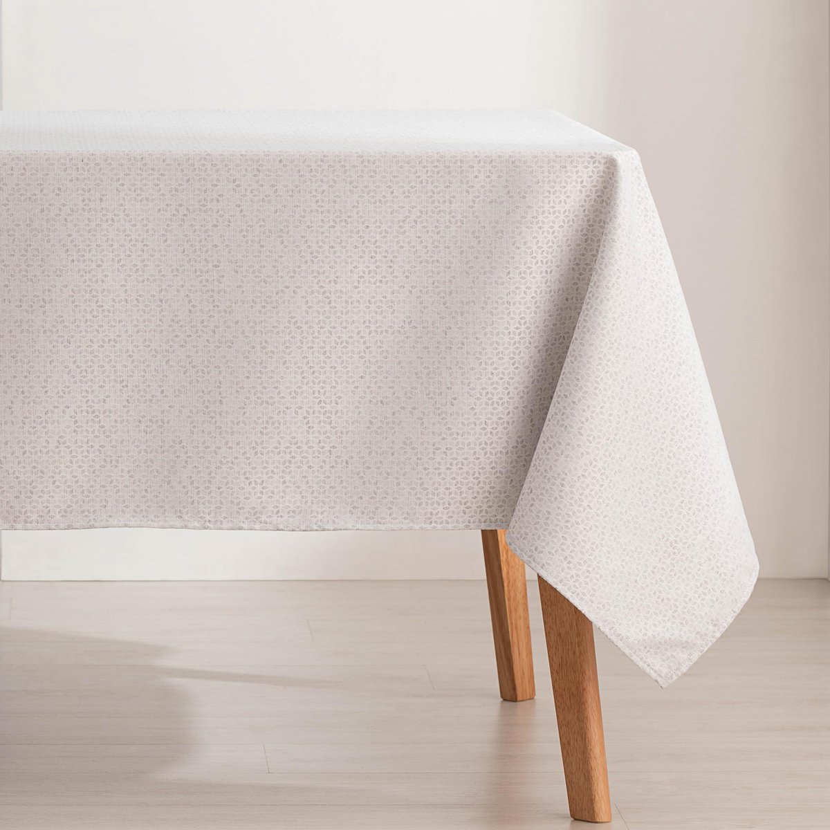 Azomor® Rechthoekige jacquard tafelkleed in grijs-zilver met lurex en waterafstotende eigenschappen