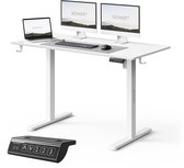 SENSE7 NOJO LIGHT - Zit Sta Bureau - 120 cm x 60 cm - Elektrisch bureau - Verstelbare bureau - Elektrische Hoogteverstelling - Hoogte 72-118 cm - Intelligent Bedieningspaneel - Wit