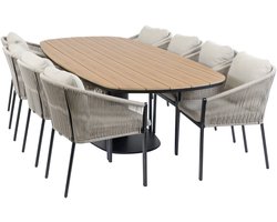 Tuinset Elvira/Tower | 8 personen | Deens ovaal 260 cm | Rope & Tecon Teak