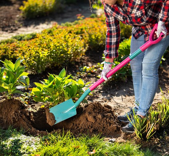 KADAX Tuinschep voor dames, van metaal en kunststof, platte schep met D-greep voor vrouwen, tuinspade met ergonomische steel van Merkloos	 — afbeelding 5