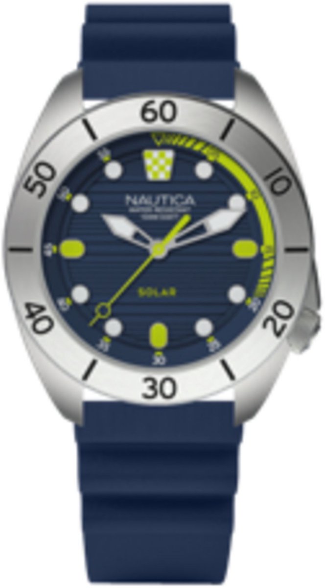 Nautica Nautica Vintage Quartz Analoog Horloge Blauw Material 100% Roestvrij Staal 100% Siliconaarmband 47 mm NAPNVF501