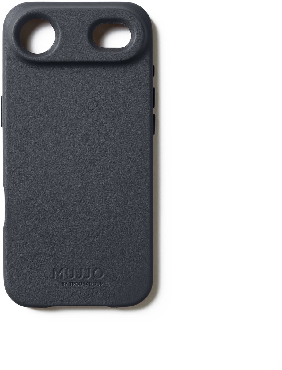 Mujjo Volledig Lederen Hoesje iPhone Air – 1mm Verhoogde Leren Rand voor Schermbeveiliging – Unieke Patina over Tijd – Fijnkorrelig Kalfsleer uit Denemarken - Grijs