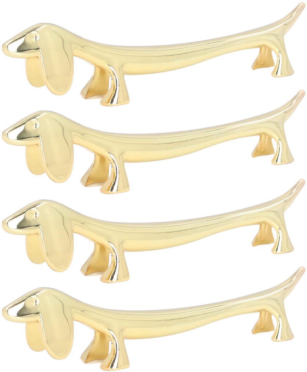 4-delige Dieren Chopsticks - Herbruikbare Gouden Lepelhouder - Tafelgerei voor Thuis en Restaurant