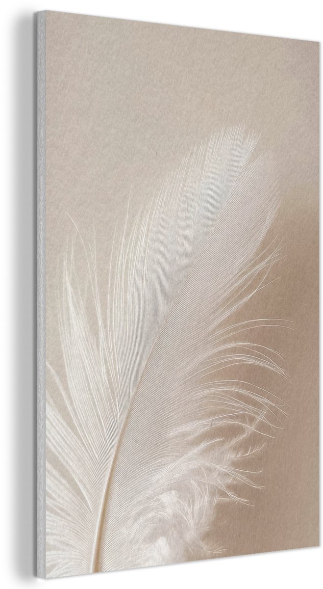 Akoestisch wandpaneel 40x60 cm - Vilt schilderij Veer - Minimalistisch - Roze - Akoestische panelen - Geluidsdempende wanddecoratie - Geluidsisolatie woonkamer - Muurdecoratie geluidspanelen