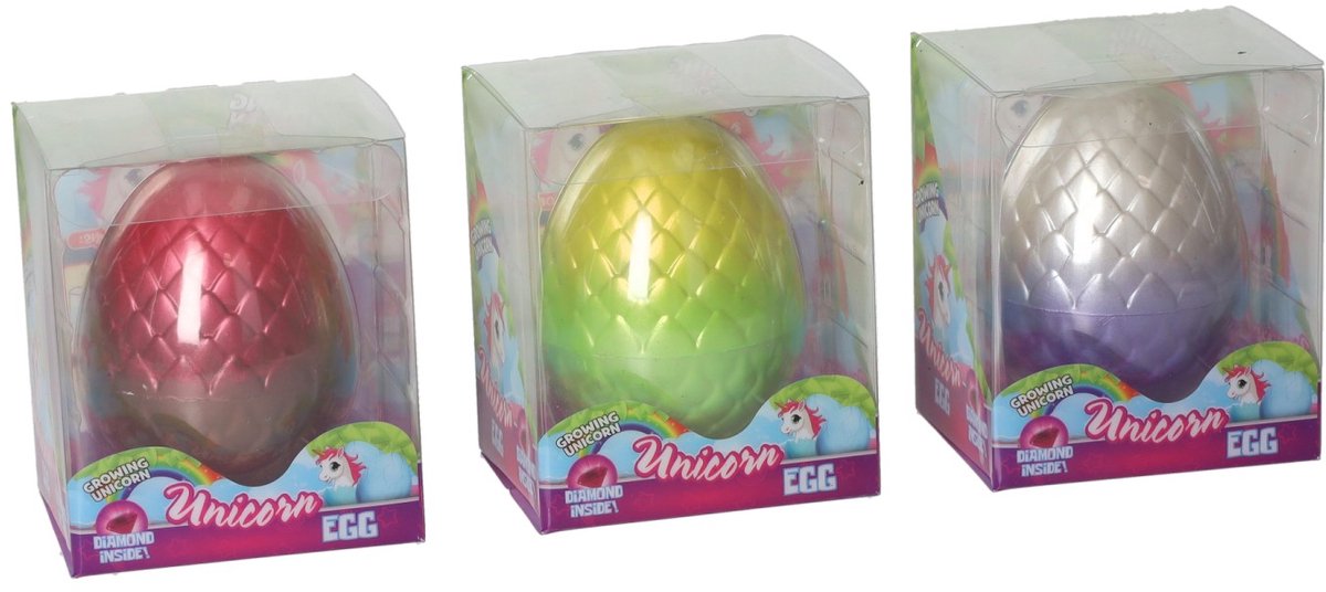 Unicorn ei met groeiende eenhoorn 8cm