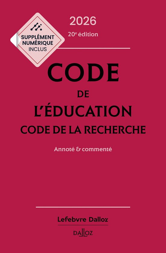 Codes Dalloz Professionnels - Code de l'éducation, Code de la recherche ...