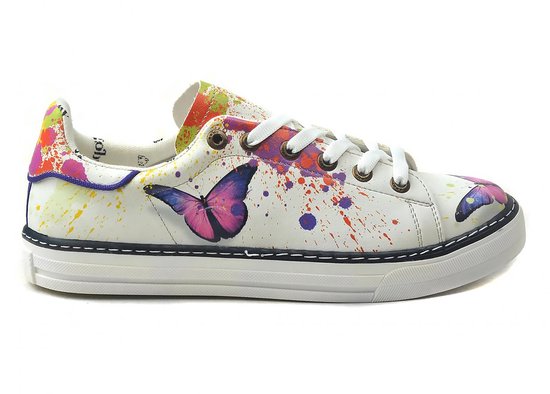 GOBY - Butterfly Peinture - Baskets pour femmes - Chaussures pour femmes - Haute qualité - Fait main - Taille 38