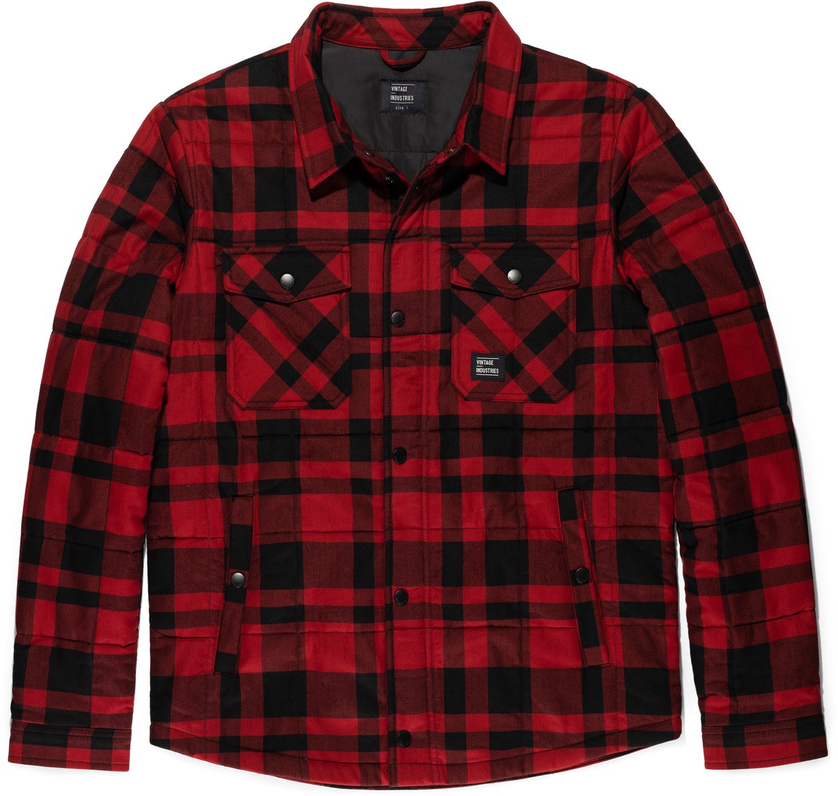 Vintage Industries Square Padded Shirt Red Check S