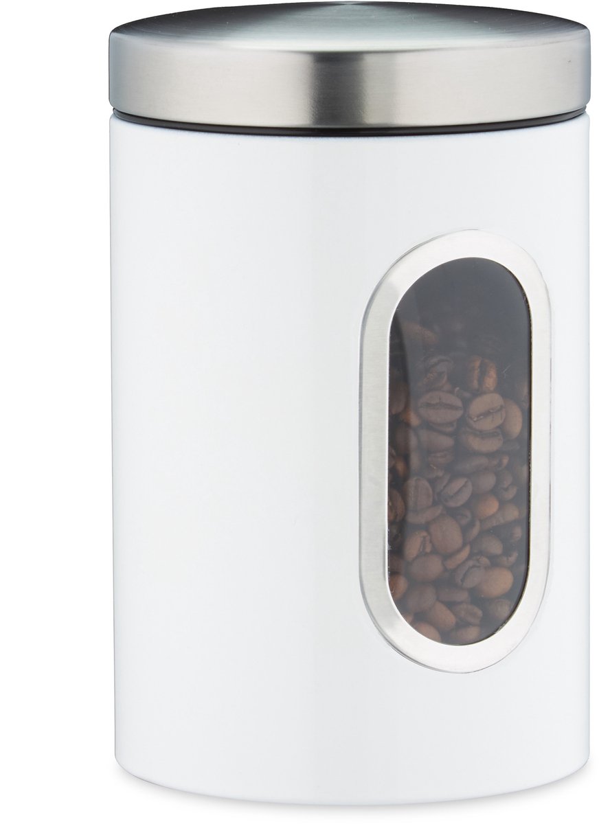 10x voorraadbus wit - koffieblik - bewaardoos - voorraadblik - voorraadpot
