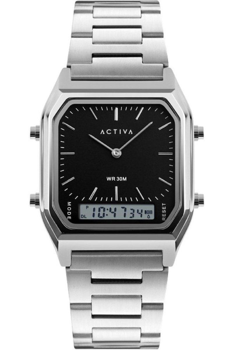 Activa x Invicta Digital ACW1220-004 Heren Horloge - Waterdicht - Digitaal - Quartz Uurwerk - met zwarte Wijzerplaat - 43mm