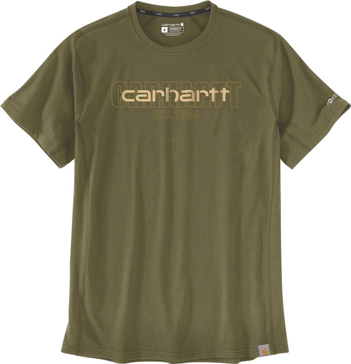 Carhartt Force S/S Logo Graphic Tshirt 106653 Dark Bronzed -L Groen